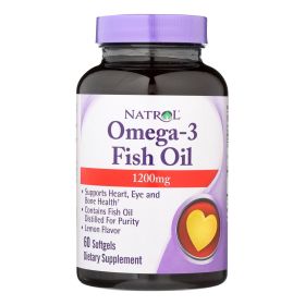 Natrol Omega-3 Fish Oil Lemon - 1200 mg - 60 Softgels