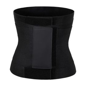 Sports Three-stage Velcro Plastic Belt Waist Trainer (Option: Black-6XL 7XL)