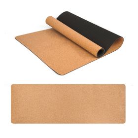 Cork Rubber Body Position Line Yoga Mat Durable Thickening Sweatproof (Option: No position lines-183X66X4MM)