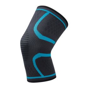 Fitness Kneepad Gear Patella Brace Basketball Volleyball Support 1 Pcs Elastic Knee Pads Running Cycling Nylon Sports (Color: Blue)