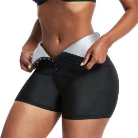 Slimming Pants Waist Trainer Shapewear Tummy Hot Thermo Sweat Leggings Fitness Workout Sweat Sauna Pants Body Shaper (Color: Silver)