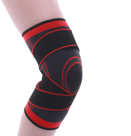 Sports Knee Pads Fitness Running Cycling Knee Support Braces Elastic Nylon Sport Compression Knee Pad Sleeve - 1PC (Color: Red)