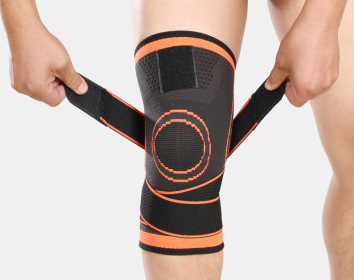 Sports Knee Pads Fitness Running Cycling Knee Support Braces Elastic Nylon Sport Compression Knee Pad Sleeve - 1PC (Color: Orange)