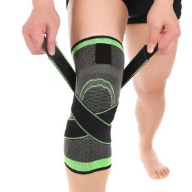 Sports Knee Pads Fitness Running Cycling Knee Support Braces Elastic Nylon Sport Compression Knee Pad Sleeve - 1PC (Color: Green)