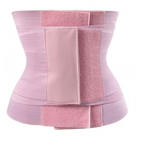 Sports Three-stage Velcro Plastic Belt Waist Trainer (Option: Pink-4XL 5XL)